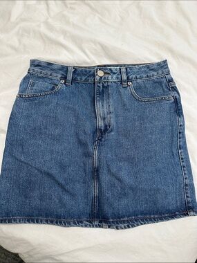 ASOS Denim Mini Skirt in Medium Blue